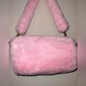 Pink Fur Women's Handbag Small Mini Shoulder Bag Girls Accessories
